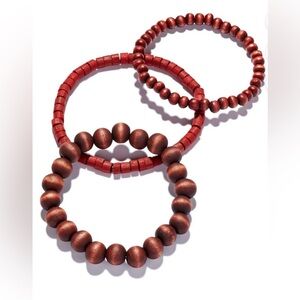 RA Rogue Accessories 3-Piece Men’s Wooden Beads Bracelets NWT